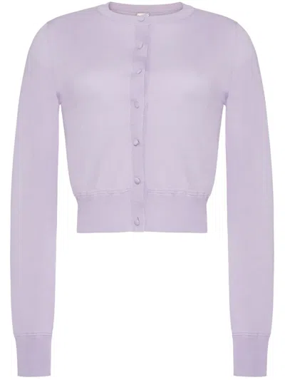 Adam Lippes Fine-knit Cardigan In Purple