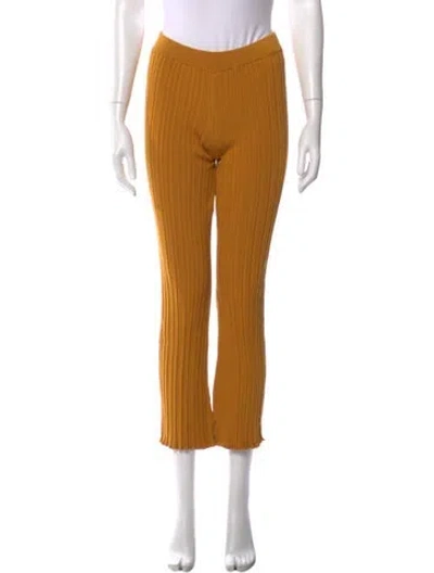 Pre-owned Adam Lippes Flared Pants In Yellow