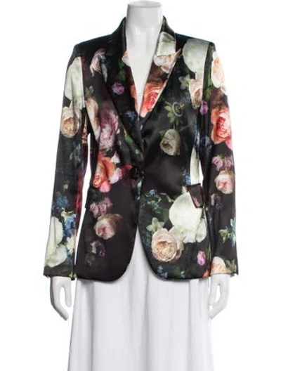 Pre-owned Adam Lippes Floral Print Blazer In Multicolor