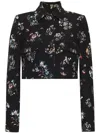 Adam Lippes Floral Boxy Wool Jacket In Black