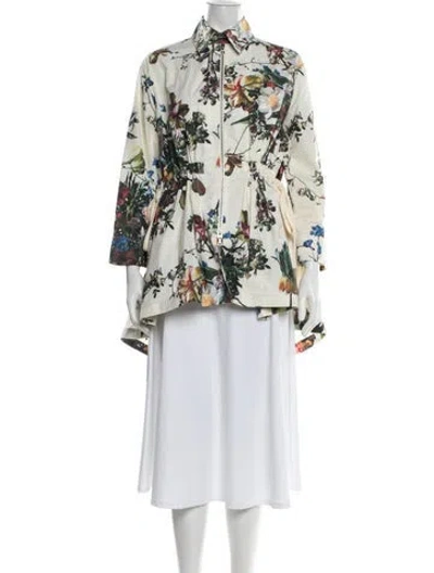 Pre-owned Adam Lippes Floral Print Jacket In Multicolor