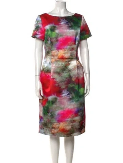 Pre-owned Adam Lippes Floral Print Knee-length Dress W/ Tags In Red