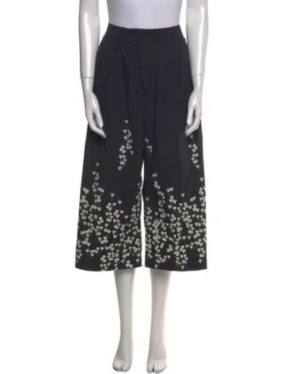 Pre-owned Adam Lippes Floral Print Knee-length Shorts In Blue