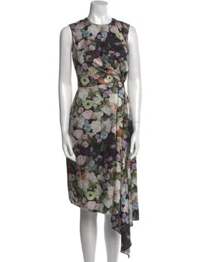 Pre-owned Adam Lippes Floral Print Long Dress In Multi