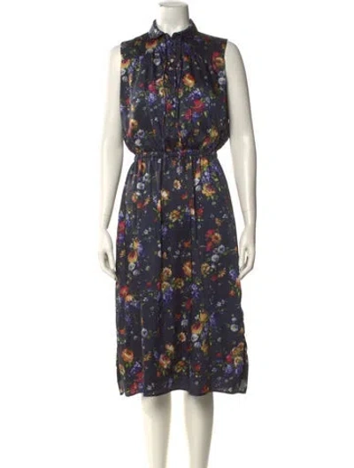 Pre-owned Adam Lippes Floral Print Midi Length Dress In Multi