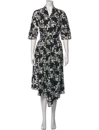 Pre-owned Adam Lippes Floral Print Midi Length Dress In Multi