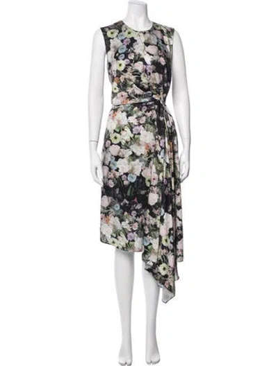 Pre-owned Adam Lippes Floral Print Midi Length Dress In Multi
