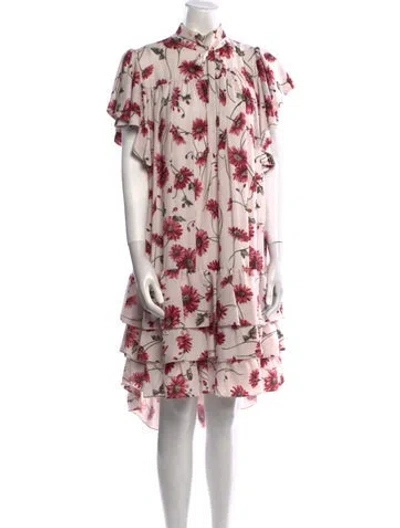 Pre-owned Adam Lippes Floral Print Midi Length Dress In Pink