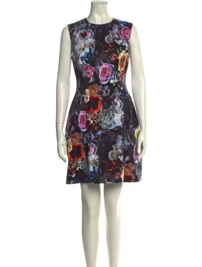 Pre-owned Adam Lippes Floral Print Mini Dress In Multi