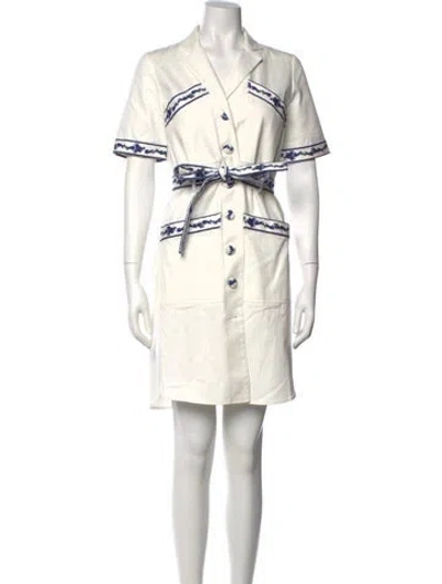 Pre-owned Adam Lippes Floral Print Mini Dress In Multi
