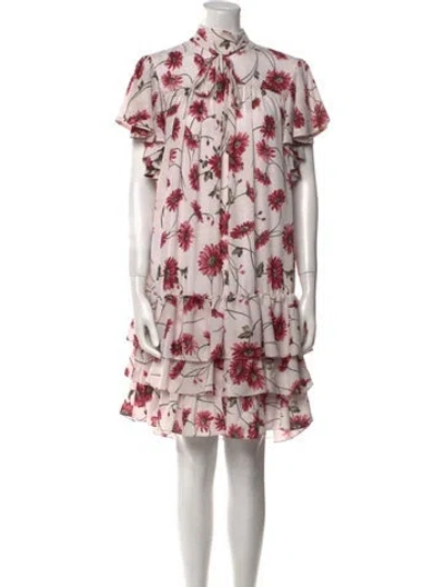 Pre-owned Adam Lippes Floral Print Mini Dress In Pink