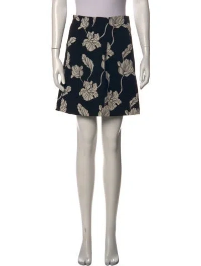 Pre-owned Adam Lippes Floral Print Mini Skirt In Multi