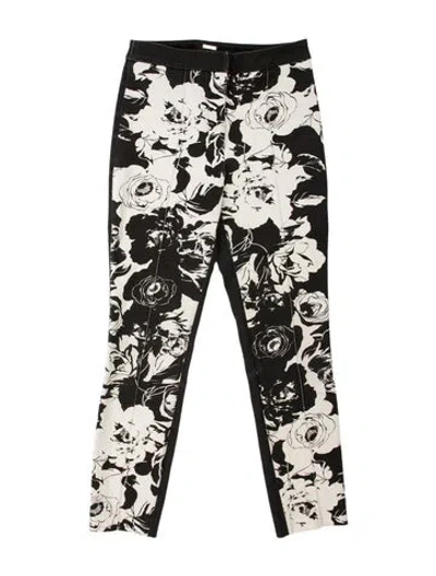 Pre-owned Adam Lippes Floral Print Straight Leg Pants In Multi