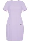 Adam Lippes Flynn Wool-crepe Mini Dress In Purple