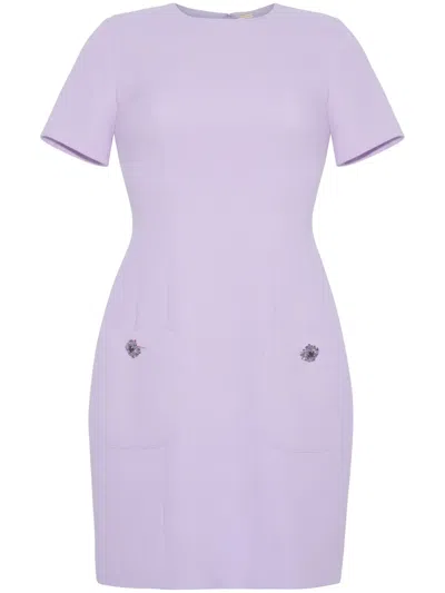 Adam Lippes Flynn Wool-crepe Mini Dress In Purple