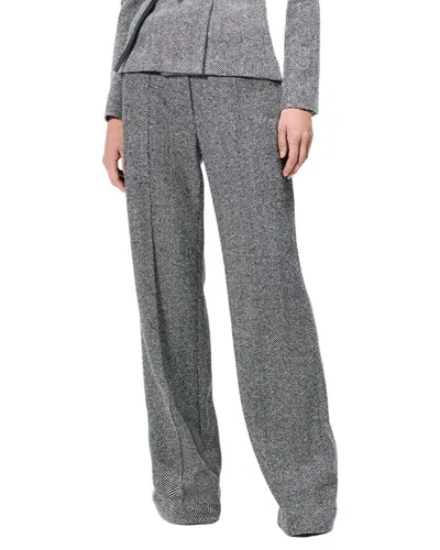 Adam Lippes Full Leg Wool Trouser In Gray