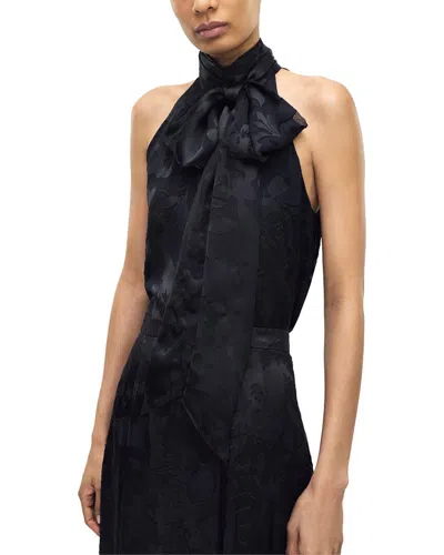 Adam Lippes Giulia Silk-blend Top In Black