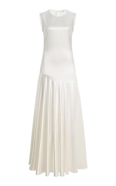 Adam Lippes Gwenyth Satin-back Crepe Dress In Neutral