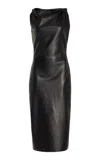 Adam Lippes Hailee Dress In Leather In Black