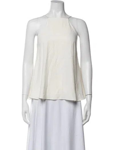 Pre-owned Adam Lippes Halterneck Sleeveless Top In Neutrals