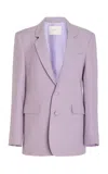 Adam Lippes Harris Blazer In Silk Woo In Purple