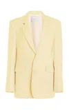 Adam Lippes Harris Blazer In Silk Woo In Yellow