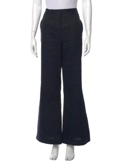 Pre-owned Adam Lippes Hemp Wide Leg Pants In Blue