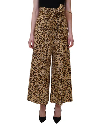 Adam Lippes High Waisted Paper Bag Pant In Animal Print