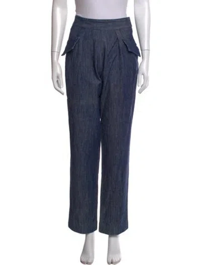 Pre-owned Adam Lippes High-rise Straight Leg Jeans In Blue