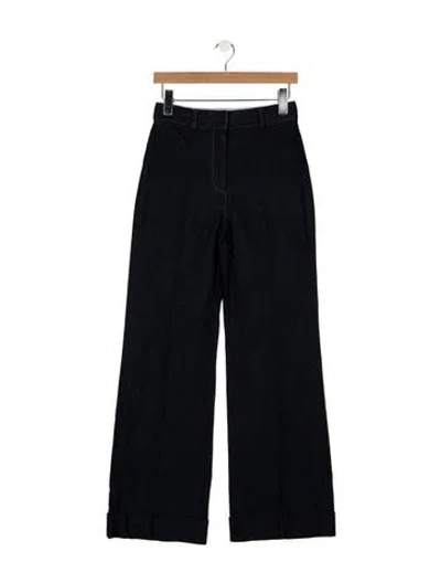 Pre-owned Adam Lippes High-rise Wide Leg Jeans In Blue