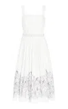 Adam Lippes Hoban Dress In Printed Poplin In Purple