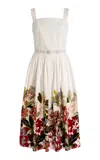 Adam Lippes Hoban Printed Cotton Poplin Midi Dress In White