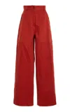 Adam Lippes Jasper Mid-rise Cotton-twill Wide-leg Pants