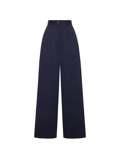 Adam Lippes Jasper Wide-leg Trousers In Blue