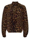 Adam Lippes Joan Leopard-print Pussy-bow Blouse In Gray