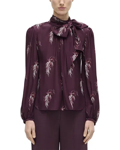 Adam Lippes Joan Silk Top In Purple