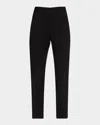 Adam Lippes Kit Slim Leg Compact Viscose Pants In Black