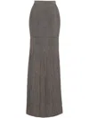 Adam Lippes Metallic Ribbed-knit Maxi Skirt In Grey