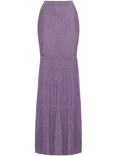 Adam Lippes Knitted Maxi Skirt In Purple