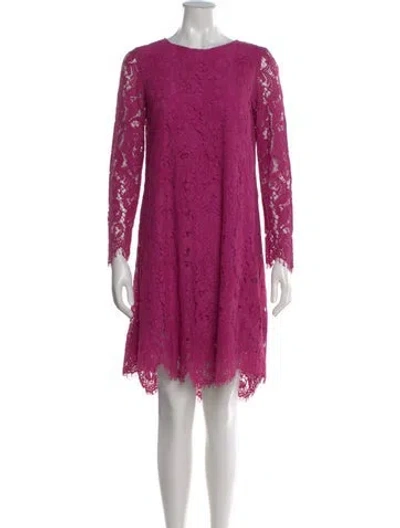Pre-owned Adam Lippes Lace Pattern Knee-length Dress In Purple