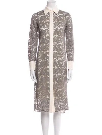 Pre-owned Adam Lippes Lace Pattern Midi Length Dress In Multi