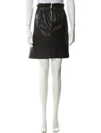 Pre-owned Adam Lippes Lamb Leather Knee-length Skirt W/ Tags In Black