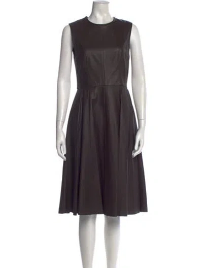 Pre-owned Adam Lippes Lamb Leather Midi Length Dress In Black