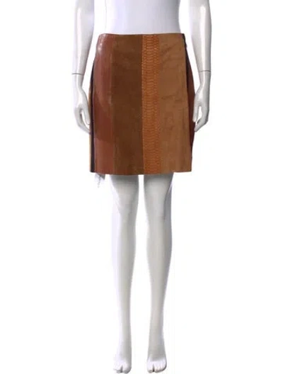 Pre-owned Adam Lippes Lamb Leather Mini Skirt In Neutral