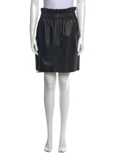 Pre-owned Adam Lippes Lambskin Knee-length Skirt In Black