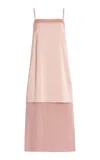 Adam Lippes Layered Silk Charmeuse Midi Dress In Pink