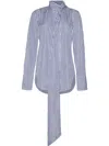 Adam Lippes Lee Striped Poplin Blouse In Blue
