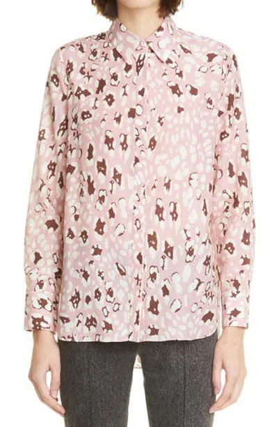 Adam Lippes Leopard Print High/low Shirt In Neutral
