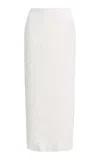 Adam Lippes Sequin Knit Leto Midi Skirt In White