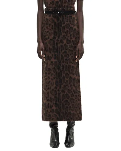 Adam Lippes Levi 100% Cashmere Skirt In Brown